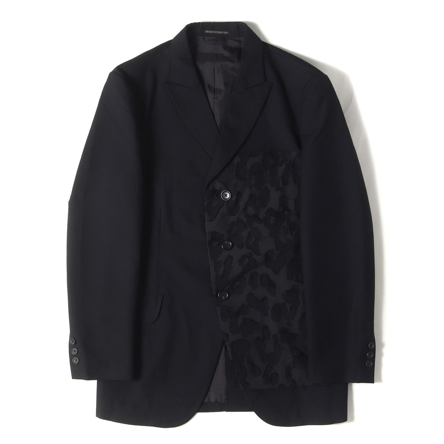 22AW ヒョウ柄 セパレート ピークド 3B テーラード (HE-J42-119) / POUR HOMME
