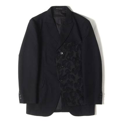 22AW ヒョウ柄 セパレート ピークド 3B テーラード (HE-J42-119) / POUR HOMME