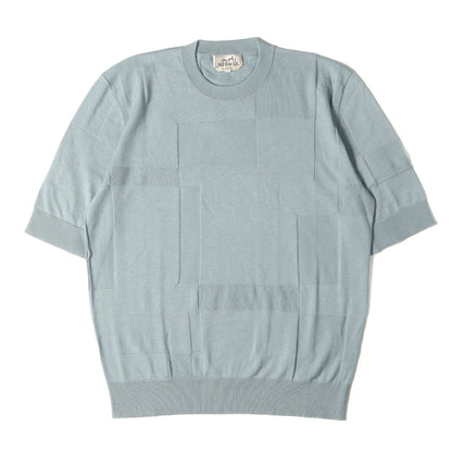 25SS ジャガード 半袖 ニット (Calques en H crewneck sweater H557060HA) / カルク・アン・H
