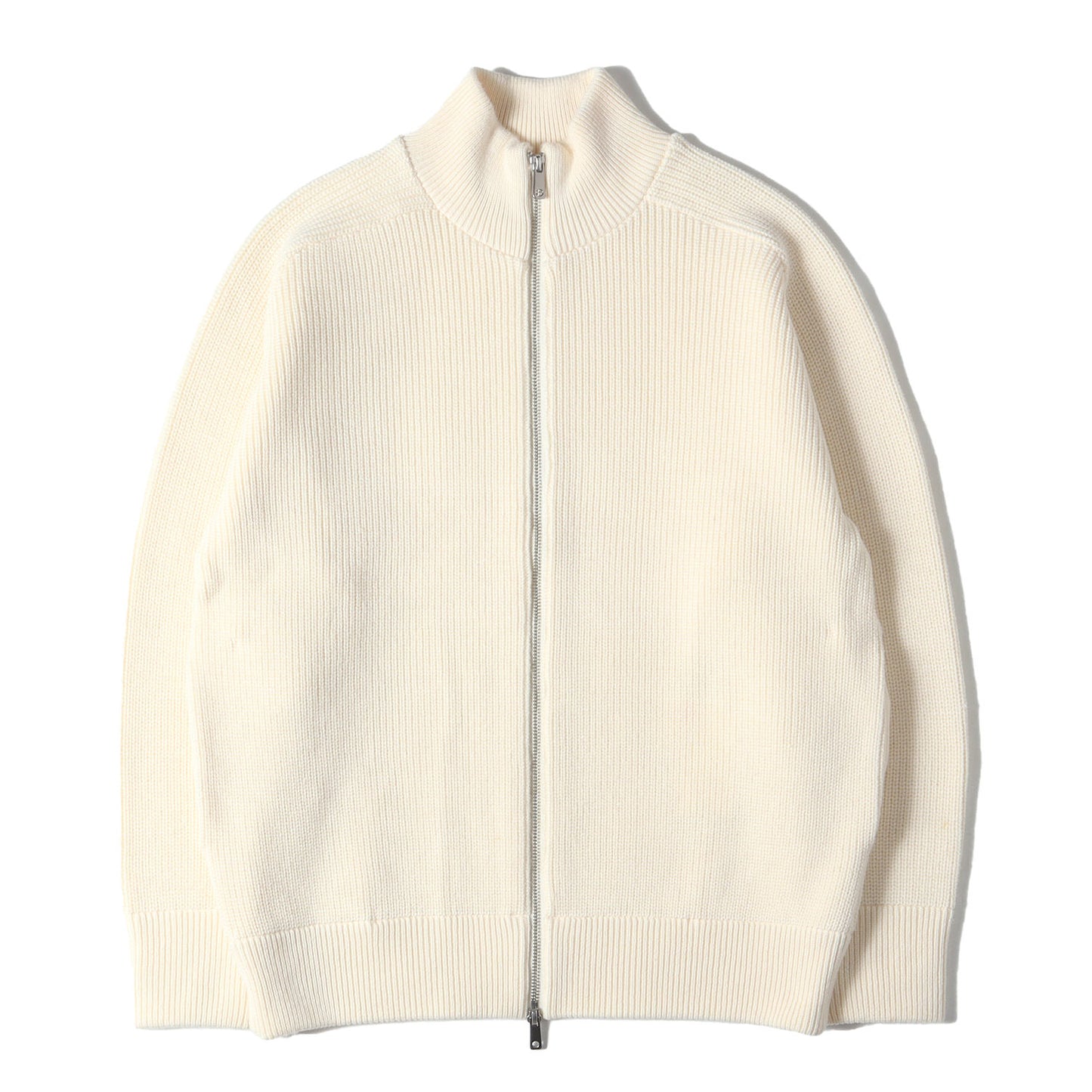 WEB限定色 ウール リブ ジップ ドライバーズ ニット (133531001)