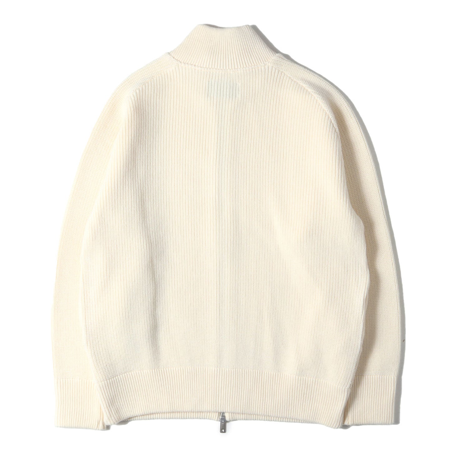 WEB限定色 ウール リブ ジップ ドライバーズ ニット (133531001)