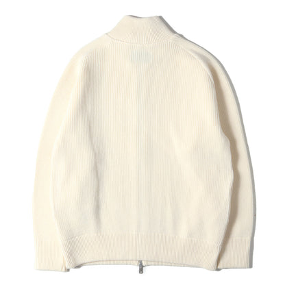 WEB限定色 ウール リブ ジップ ドライバーズ ニット (133531001)