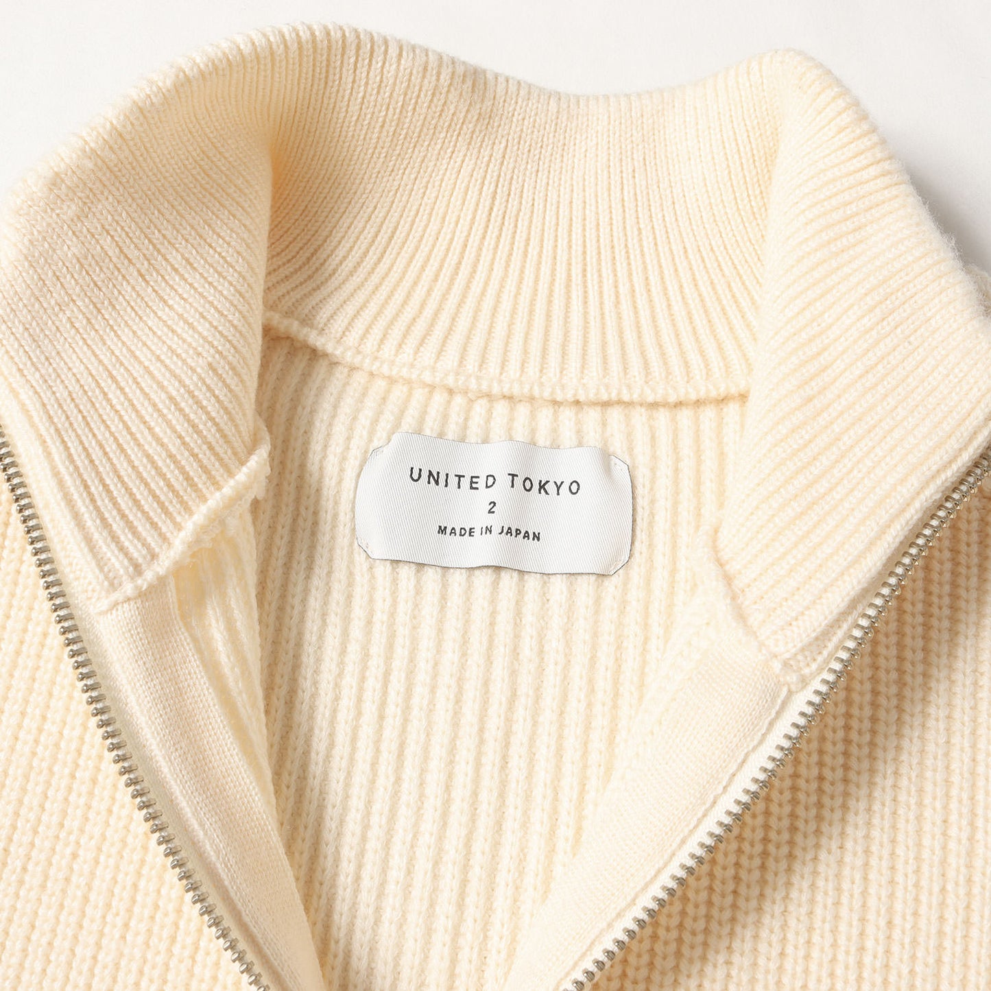 WEB限定色 ウール リブ ジップ ドライバーズ ニット (133531001)