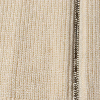 WEB限定色 ウール リブ ジップ ドライバーズ ニット (133531001)