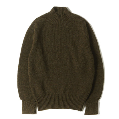 モックネック 畦編み メランジ ニット セーター (M/N ARMY SWEATER MT1303-0104)