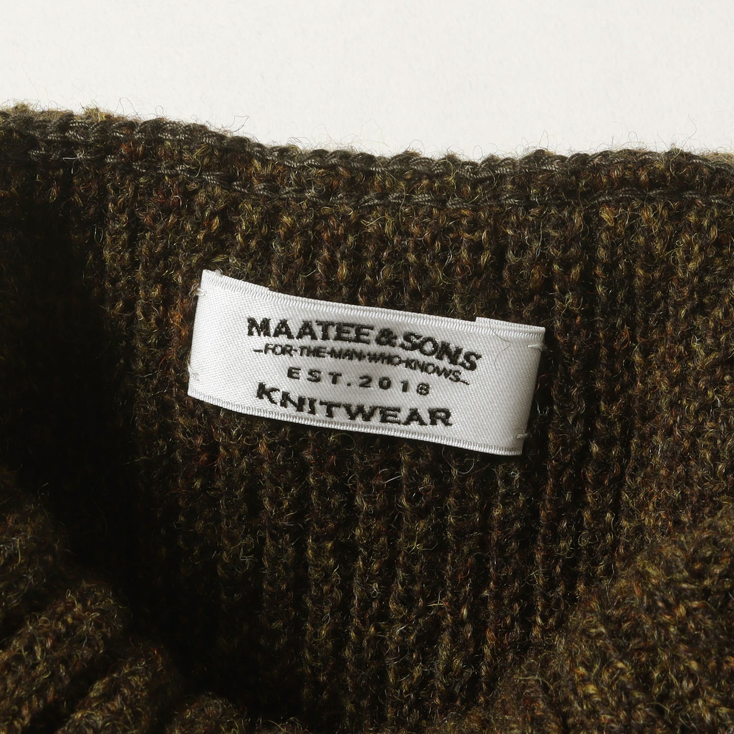 モックネック 畦編み メランジ ニット セーター (M/N ARMY SWEATER MT1303-0104)