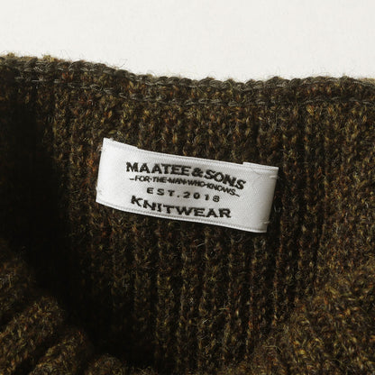 モックネック 畦編み メランジ ニット セーター (M/N ARMY SWEATER MT1303-0104)