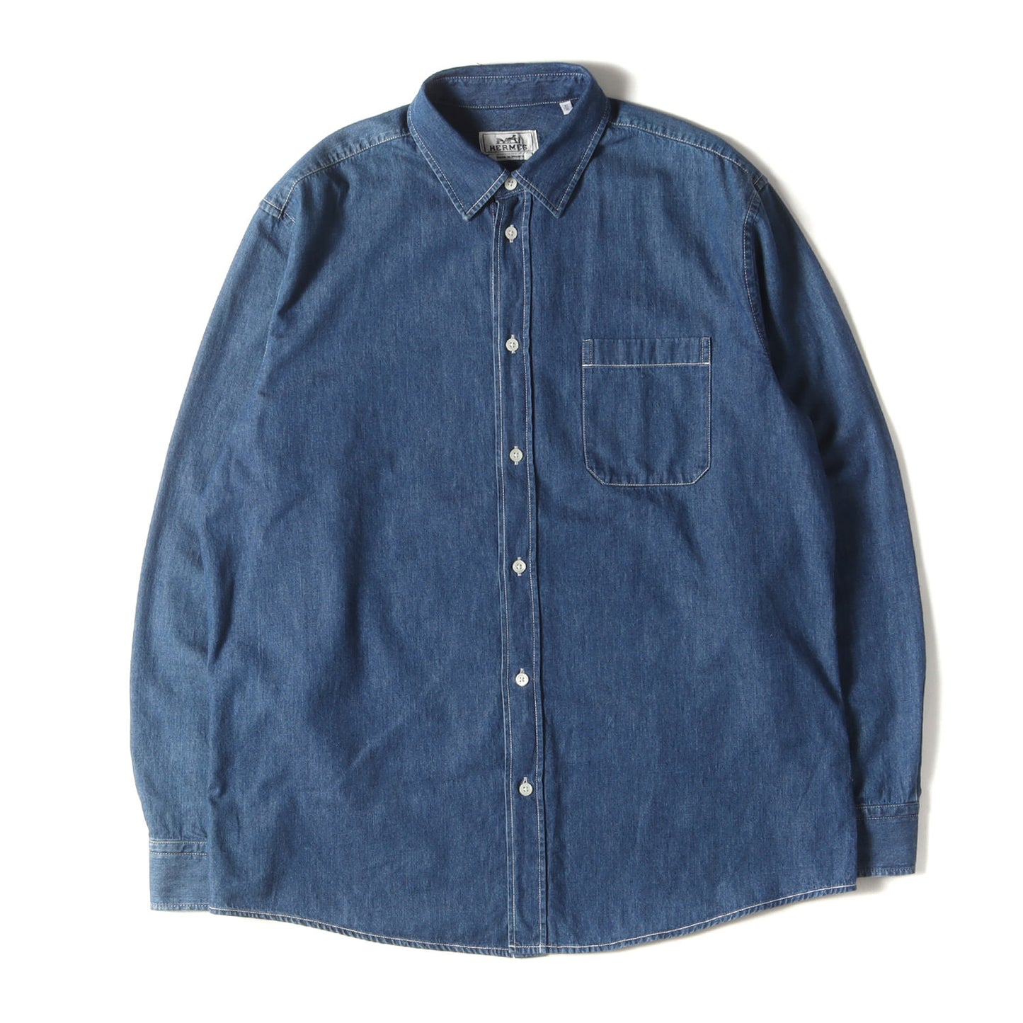 23SS セリエボタン デニム ドレスシャツ