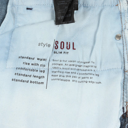 ウォッシュド スリム ストレッチ デニム パンツ (SOUL SLIM FIT）
