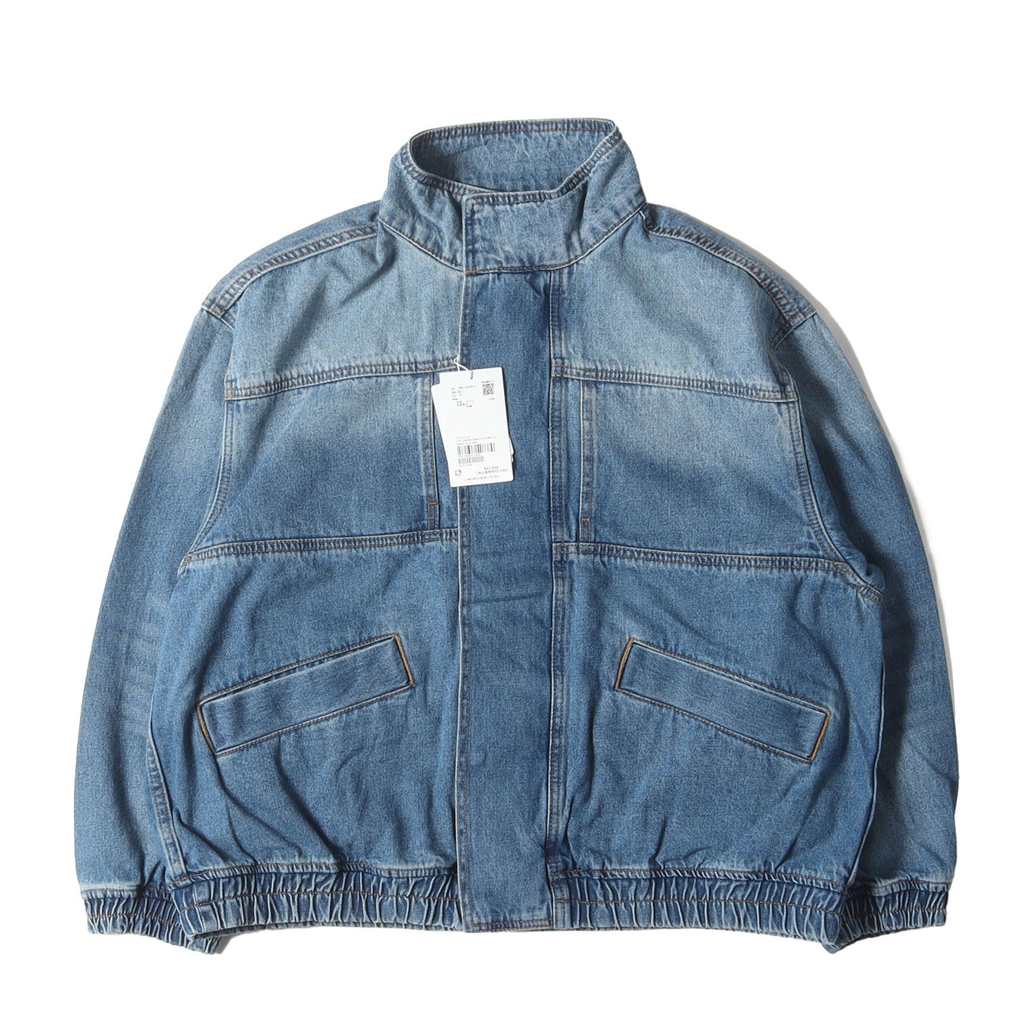 25SS ブリーチ デニム ハイネック ダブルジップ ボマー ジャケット (GML-05060) / JEANS