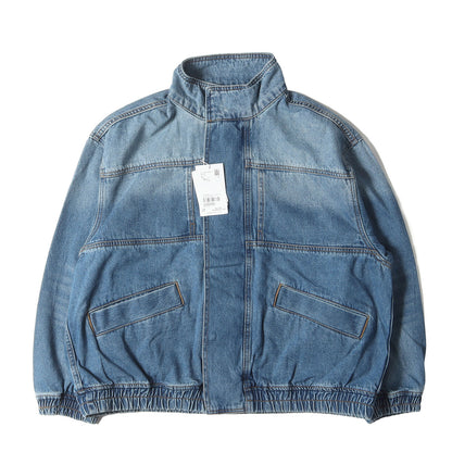 25SS ブリーチ デニム ハイネック ダブルジップ ボマー ジャケット (GML-05060) / JEANS