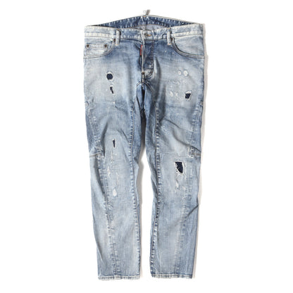 21AW ペイント クラッシュ リペア加工 ストレッチ デニム スキニー パンツ (Tidy Biker Jean S71LB0966 S30342)