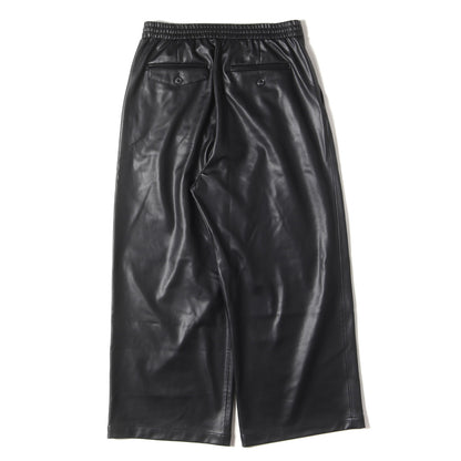 23AW × ZARA 2タック PUレザー ワイド バギー パンツ (Fake Leather Wide Leg Pants 9621/622) / ジッパーフライ
