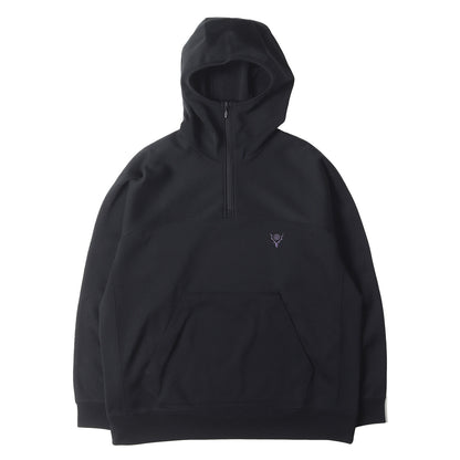 ワンポイント アイコン 刺繍 ジャージー ハーフジップ パーカー (NS813)