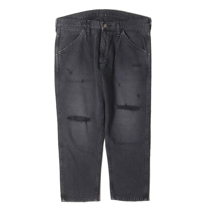 × Wrangler ダメージ加工 アンクルカット フェード ブラック デニム パンツ (WS0019) / ジッパーフライ MADE IN JAPAN