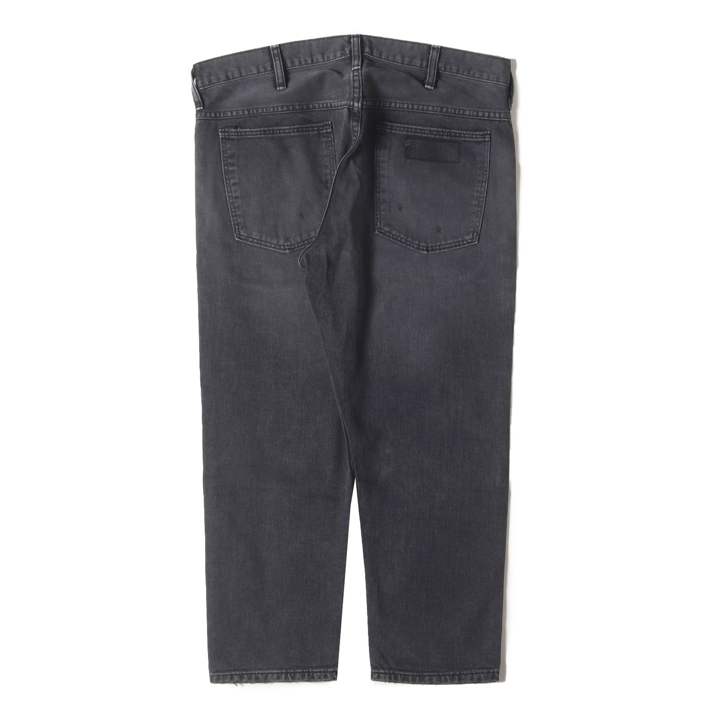 × Wrangler ダメージ加工 アンクルカット フェード ブラック デニム パンツ (WS0019) / ジッパーフライ MADE IN JAPAN