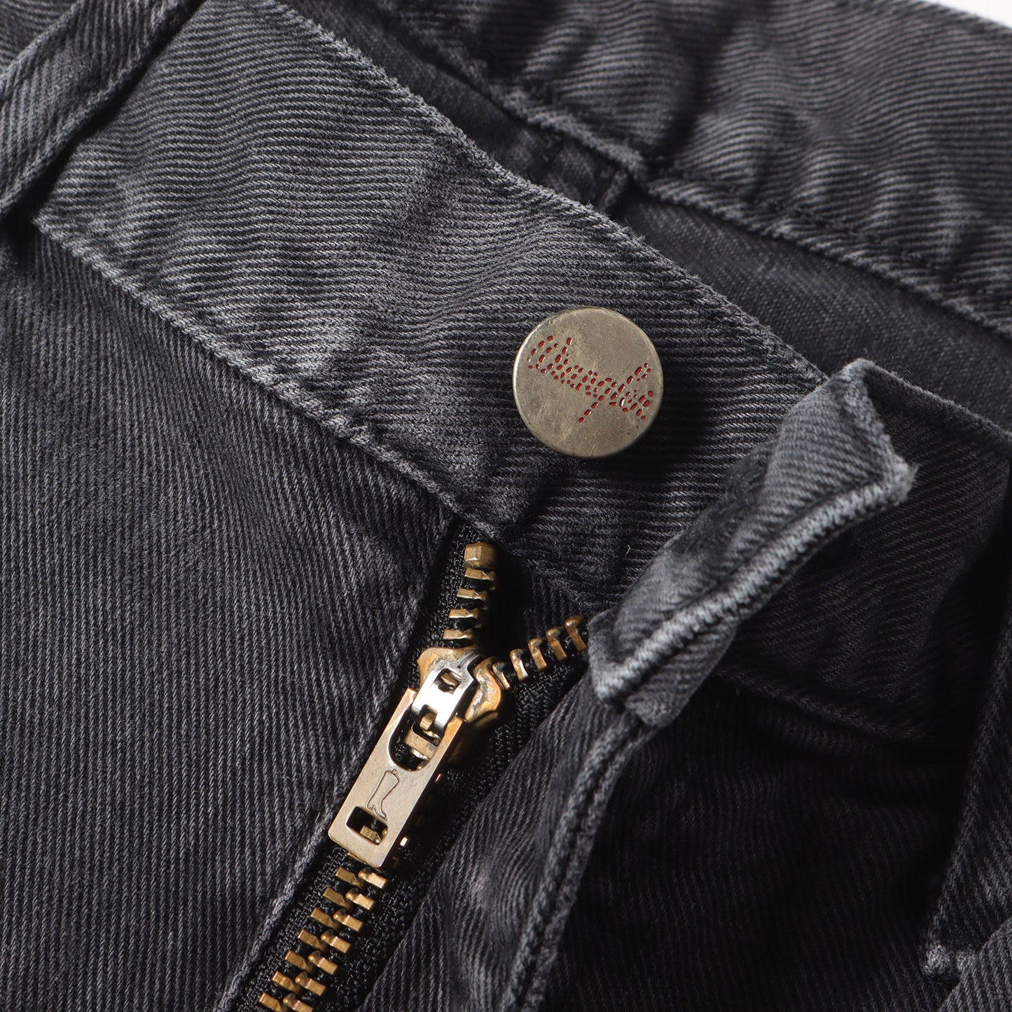 × Wrangler ダメージ加工 アンクルカット フェード ブラック デニム パンツ (WS0019) / ジッパーフライ MADE IN JAPAN