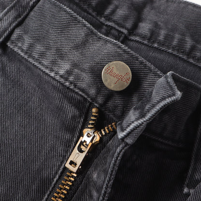 × Wrangler ダメージ加工 アンクルカット フェード ブラック デニム パンツ (WS0019) / ジッパーフライ MADE IN JAPAN