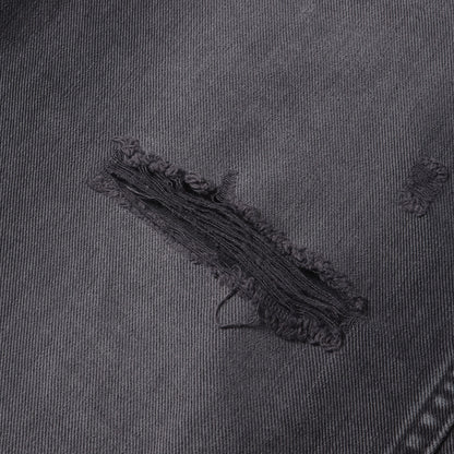 × Wrangler ダメージ加工 アンクルカット フェード ブラック デニム パンツ (WS0019) / ジッパーフライ MADE IN JAPAN