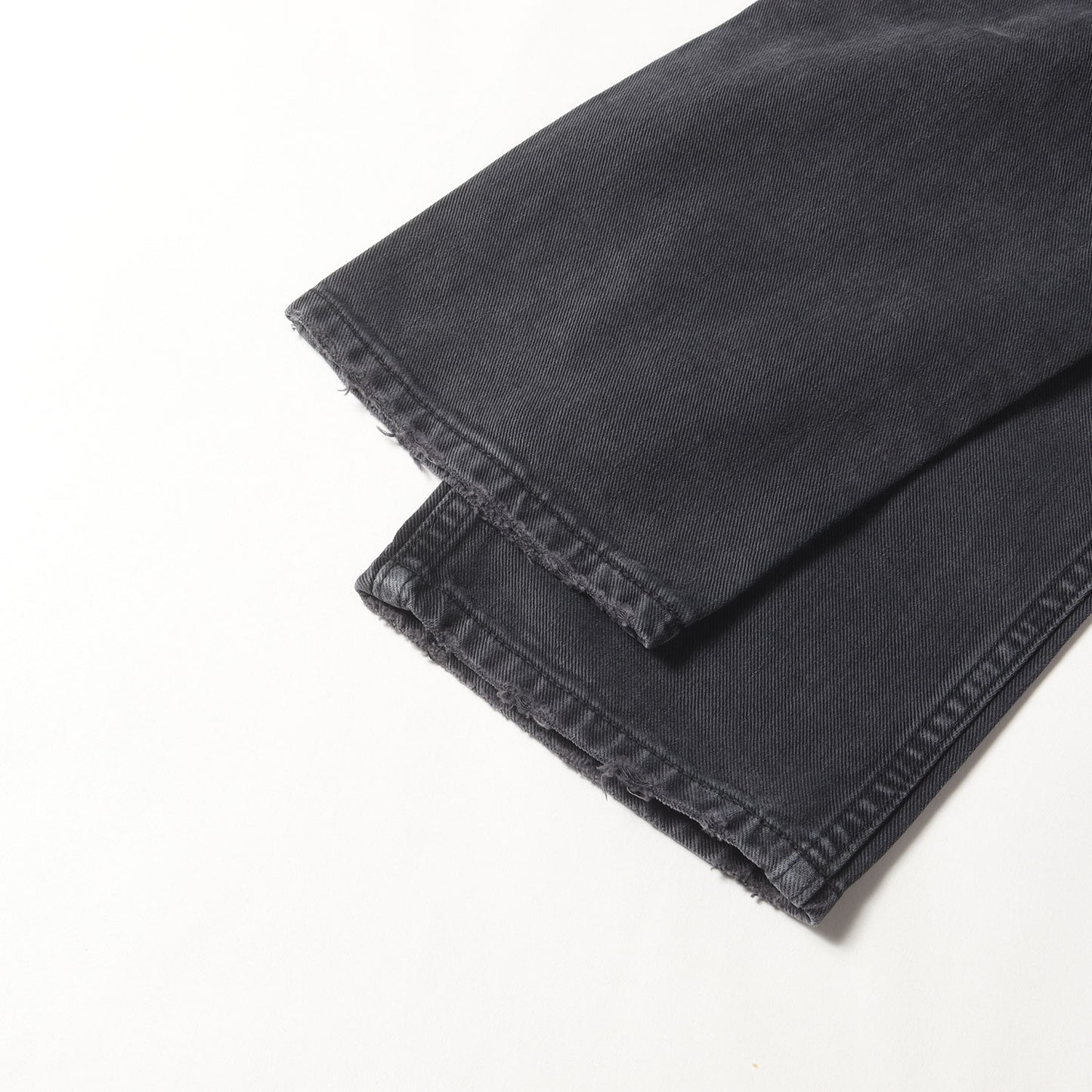 × Wrangler ダメージ加工 アンクルカット フェード ブラック デニム パンツ (WS0019) / ジッパーフライ MADE IN JAPAN