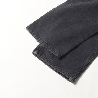 × Wrangler ダメージ加工 アンクルカット フェード ブラック デニム パンツ (WS0019) / ジッパーフライ MADE IN JAPAN
