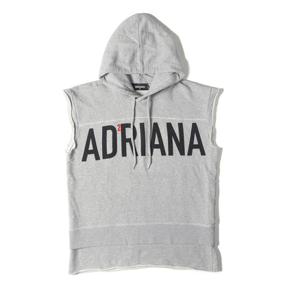 ロゴ ノースリーブ スウェット パーカー (ADRIANA FIT S74GU0295 S25401) / 裏毛 MADE IN ITALY