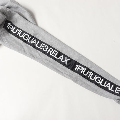 ワンポイント 折り鶴 刺繍 ロゴスリーブ ラインストーン ダブルジップ スウェット パーカー / 裏毛 RELAX