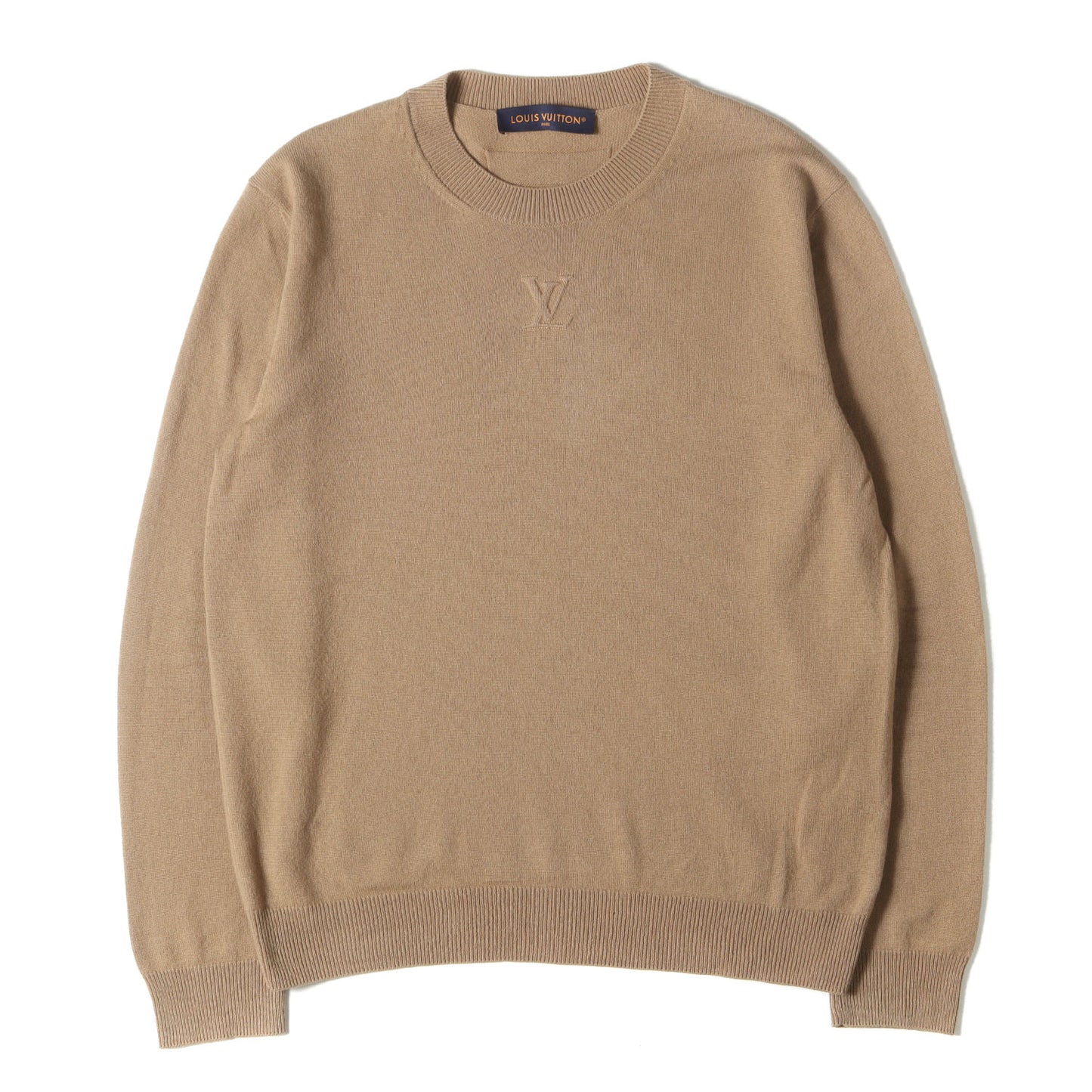 23SS エンボス LV クルーネック カシミヤ ウール ニット (1AF660)