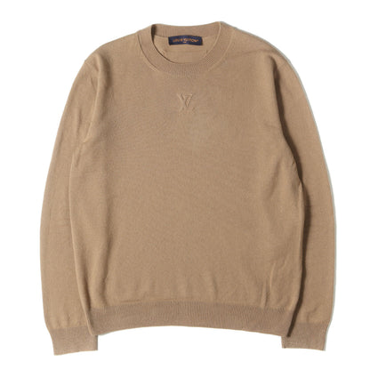 23SS エンボス LV クルーネック カシミヤ ウール ニット (1AF660)