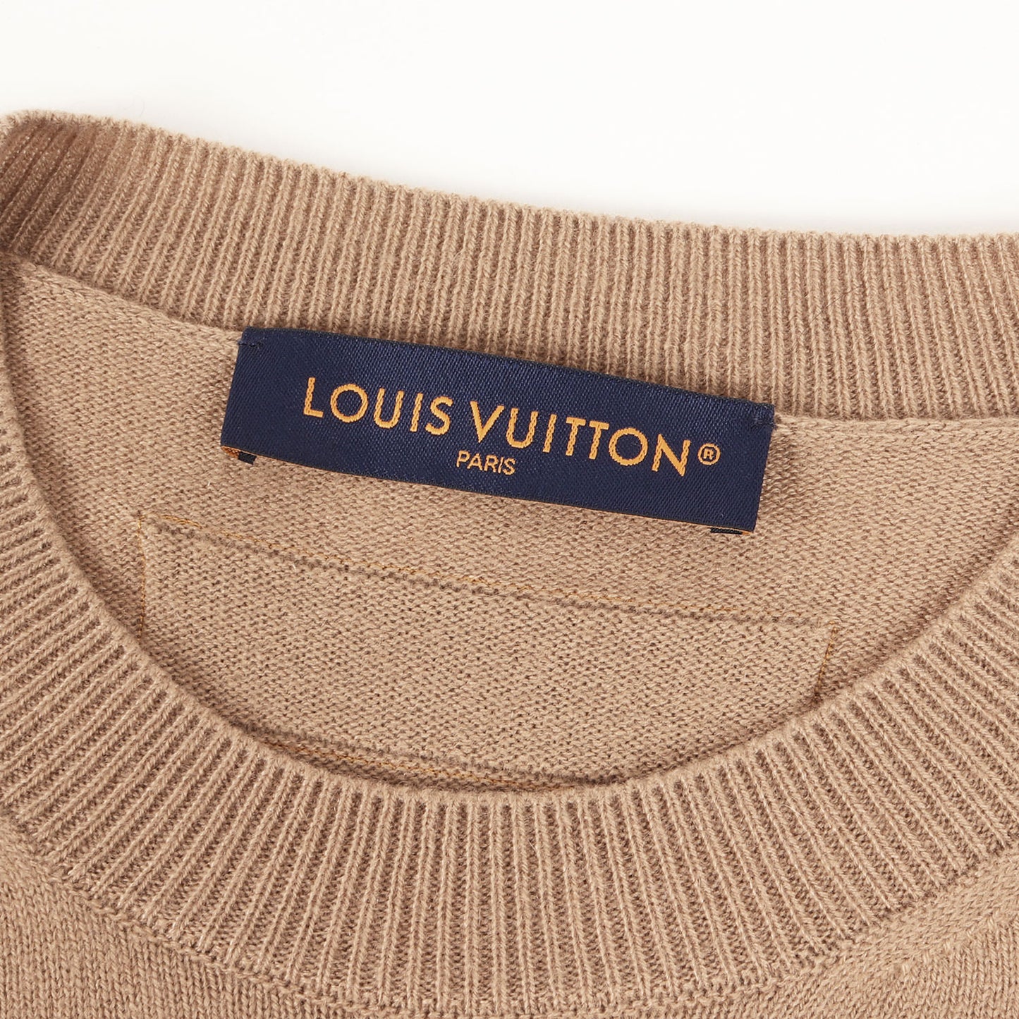 23SS エンボス LV クルーネック カシミヤ ウール ニット (1AF660)