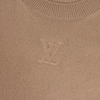 23SS エンボス LV クルーネック カシミヤ ウール ニット (1AF660)