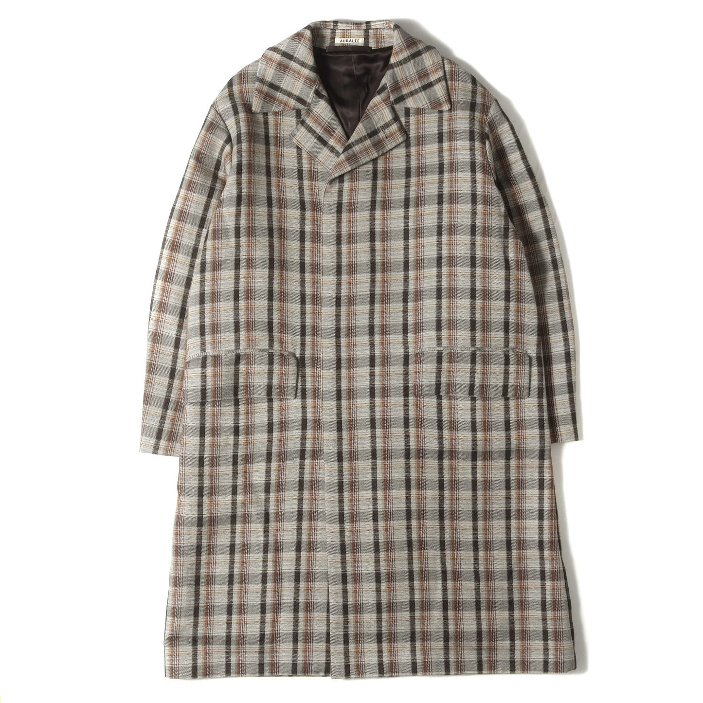 チェック ウール ステンカラーコート (DOUBLE FACE CHECK SOUTIEN COLLAR COAT A9AC01BN)