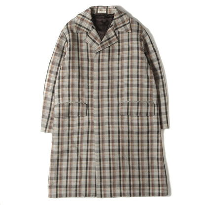 チェック ウール ステンカラーコート (DOUBLE FACE CHECK SOUTIEN COLLAR COAT A9AC01BN)