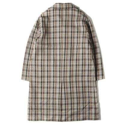 チェック ウール ステンカラーコート (DOUBLE FACE CHECK SOUTIEN COLLAR COAT A9AC01BN)