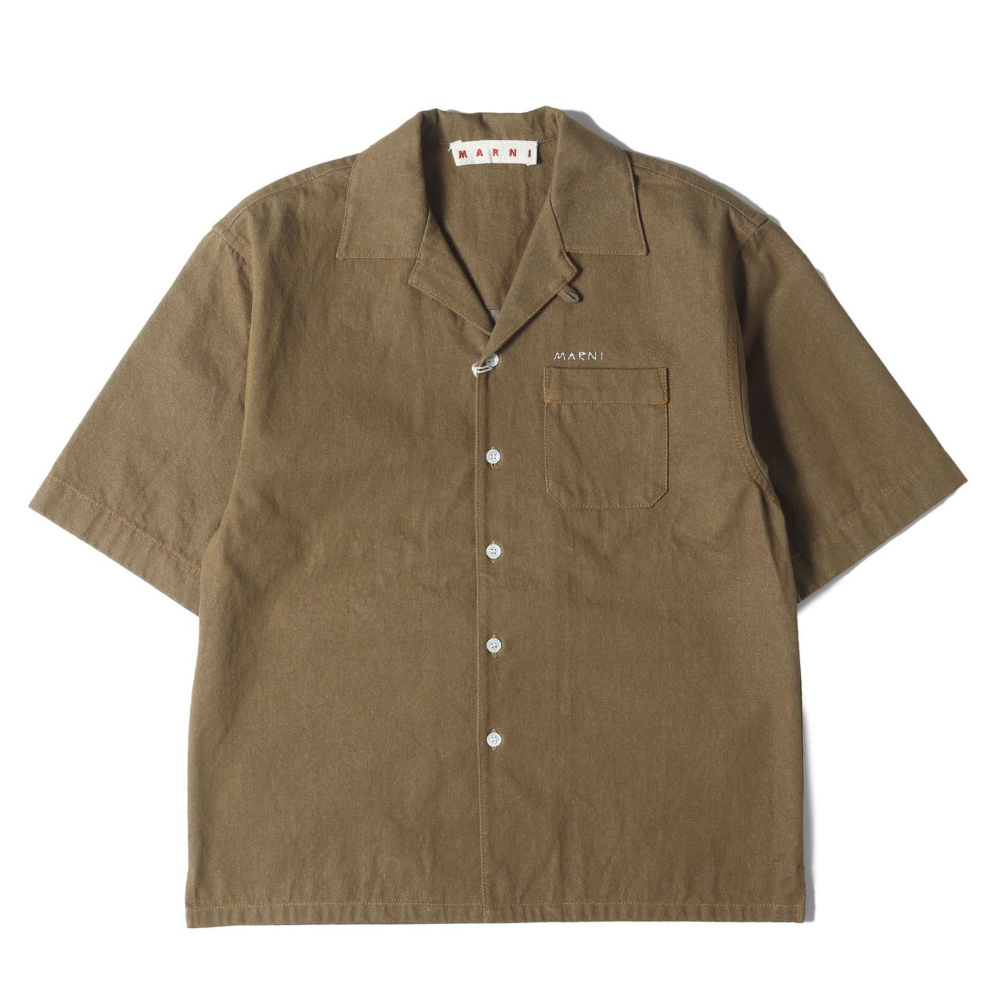 24SS ワンポイント 刺繍 オープンカラー 半袖 デニム シャツ (CUJU0017S0 UTC342)