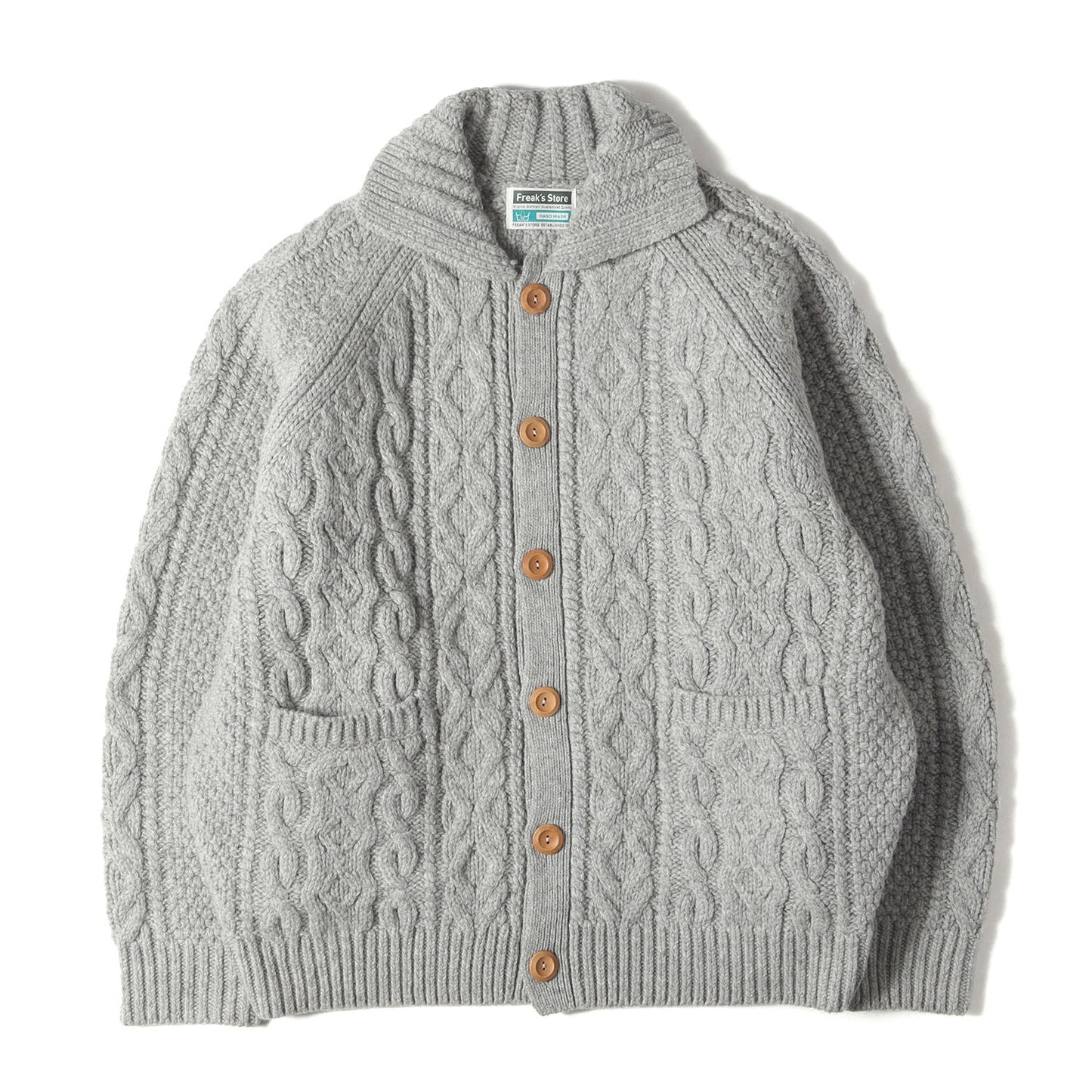 襟付き ケーブル ニット カーディガン (213-1315)