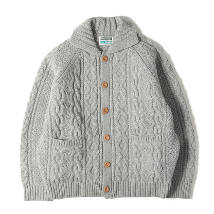襟付き ケーブル ニット カーディガン (213-1315)
