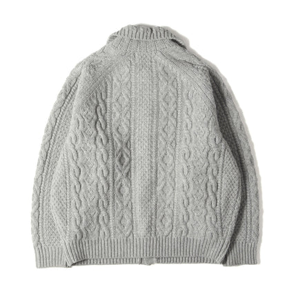 襟付き ケーブル ニット カーディガン (213-1315)