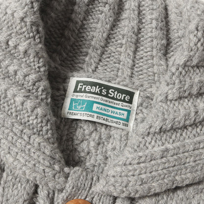 襟付き ケーブル ニット カーディガン (213-1315)