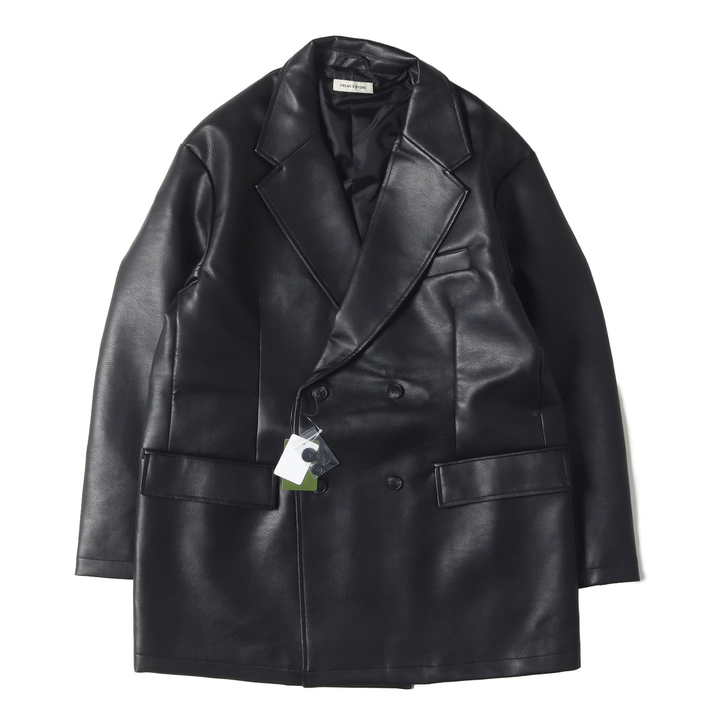 24AW Urban Comfortable リラックスフィット レザレット ダブルブレストジャケット (1254248900062)