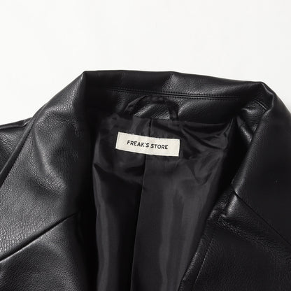 24AW Urban Comfortable リラックスフィット レザレット ダブルブレストジャケット (1254248900062)