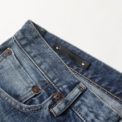 ウォッシュド加工 スリム テーパード ストレッチ デニム パンツ (102 N.Slim Tapered USD FPKH102NSTUD-85) / ジッパーフライ