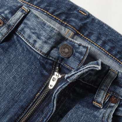 ウォッシュド加工 スリム テーパード ストレッチ デニム パンツ (102 N.Slim Tapered USD FPKH102NSTUD-85) / ジッパーフライ