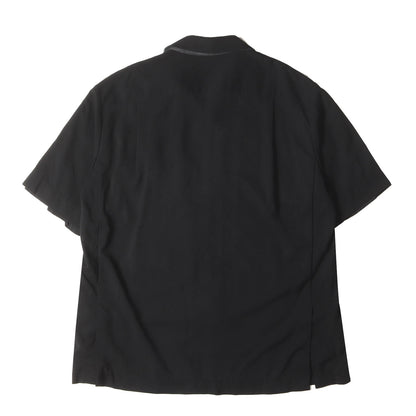 21SS 袖レイヤードスーチング オープンカラー ウール 半袖シャツ (21-02458M)