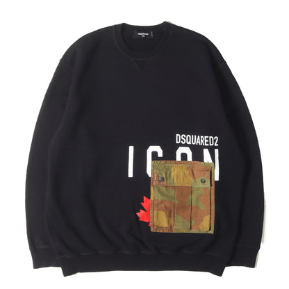 21AW ミリタリーフラップポケット ロゴ スウェット (College Fit S79GU0044 S25042) / 裏起毛