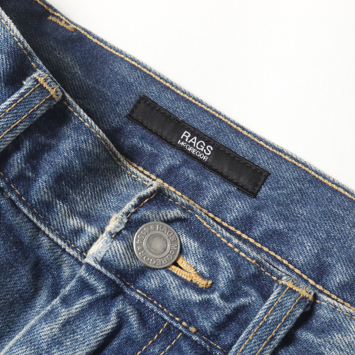 貴重！★28 新品 Rags McGREGOR SLIM 5P DENIM PANTS/REPAIR ラグスマックレガー ニークラッシュ リペア スリム スキニー デニム パンツ  ラグスマックレガー Rags Mcgregor デニムパンツ ジーンズ ストレート