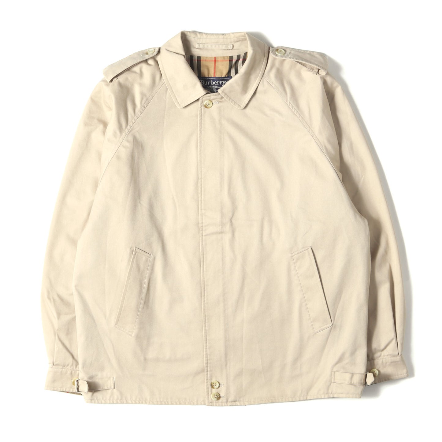 ノバチェック裏地 フライフロント ステンカラー ハーフ コート / MADE IN ENGLAND