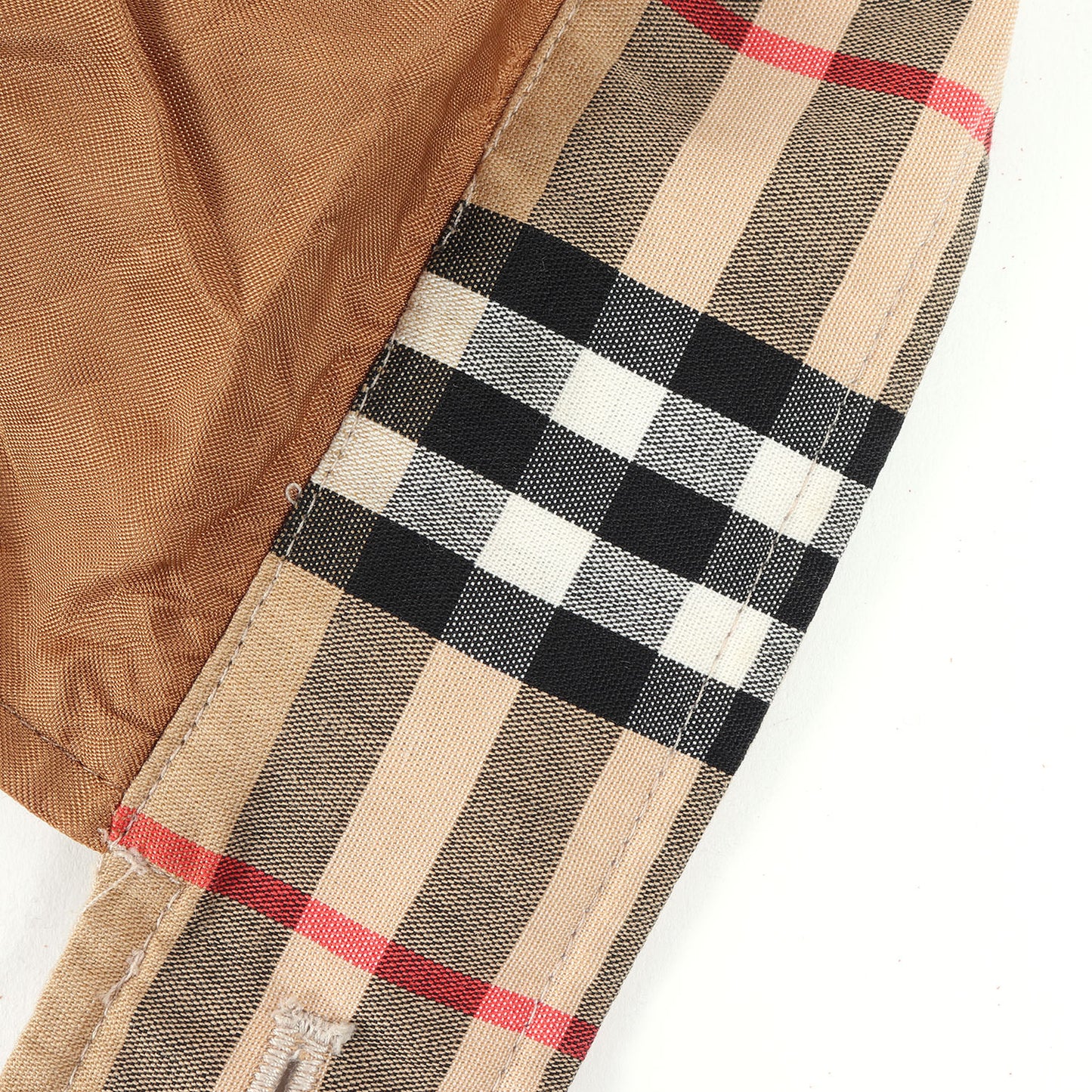 ノバチェック裏地 フライフロント ステンカラー ハーフ コート / MADE IN ENGLAND