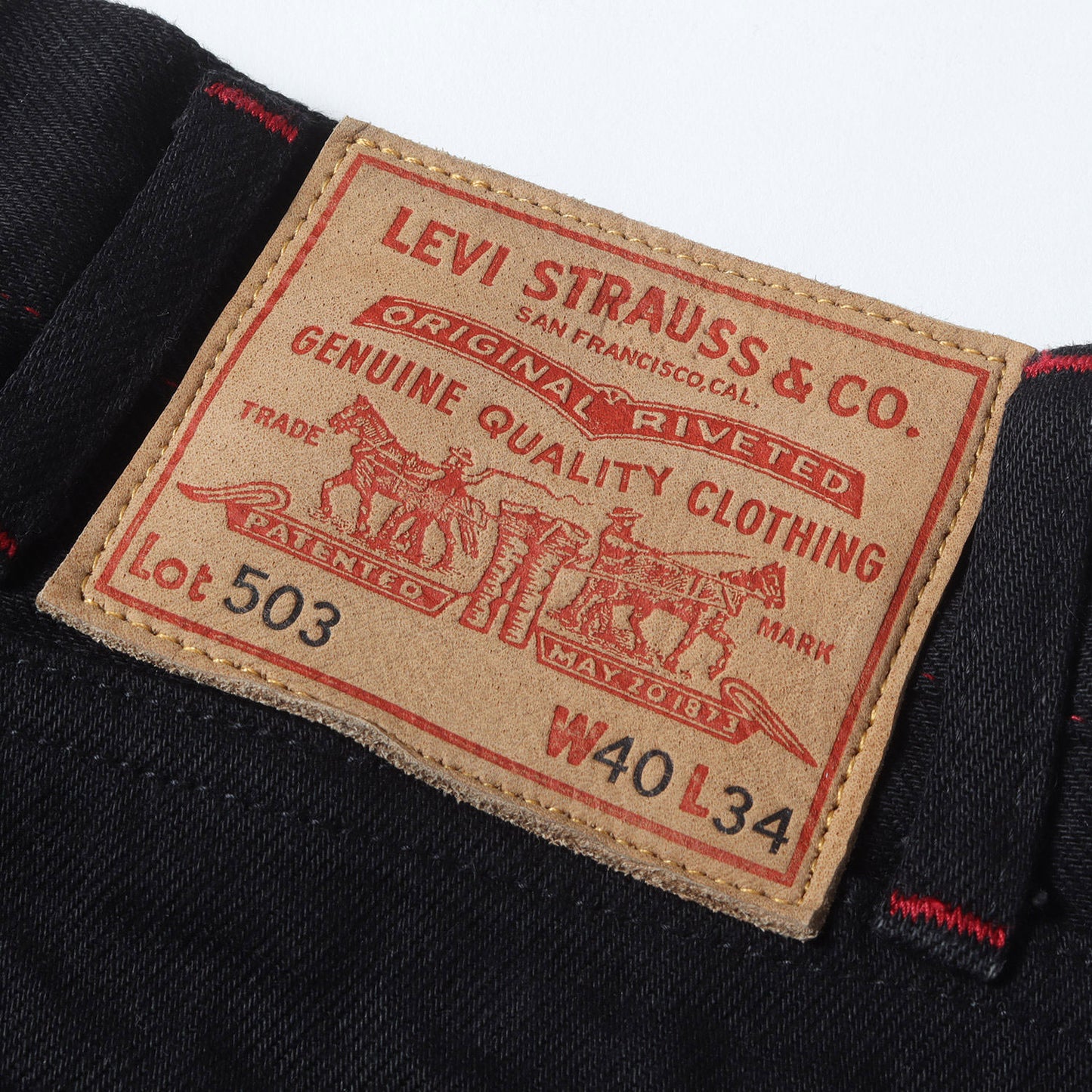 × Levi's 503 ルーズ フィット ストレート ブラックデニム パンツ (WD-P213) / ジッパーフライ AD2019