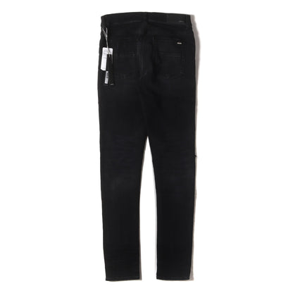 24AW クラッシュ ウルトラスウェード リペア加工 ストレッチ デニム スキニー パンツ (MX1 ULTRASUEDE AMDNSY1055)